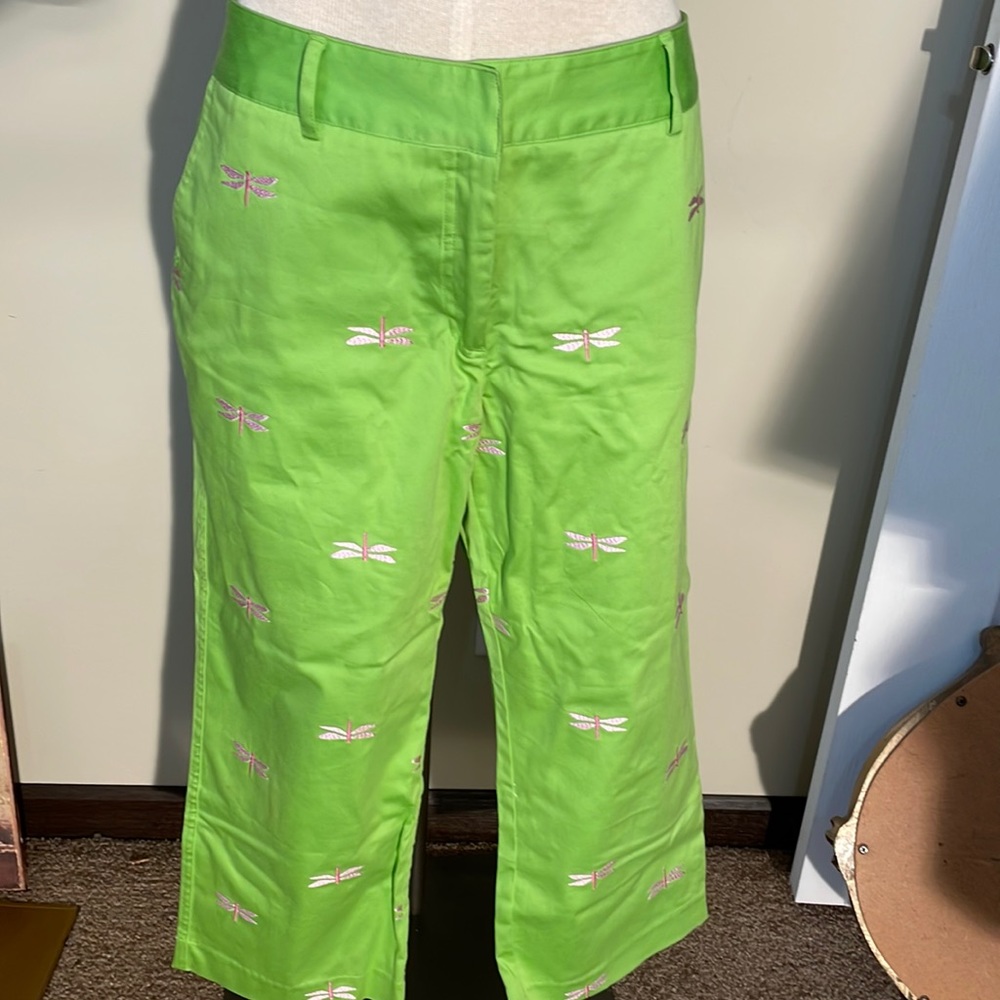 Lilly Pulitzer Capri with Embroider Dragon flies